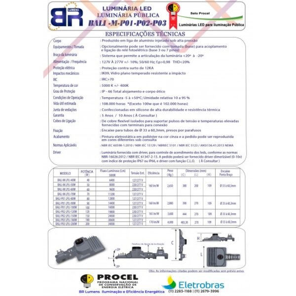 Luminária Pública Bali – P01 100W
