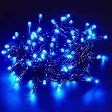 Cordão 100 Leds Fixo, com Strobo10m, prova d’água, 10m, conector M/F, cabo 2,2mm, Fio Azul Escuro, Led Azul Escuro110V e 220V