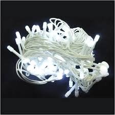 Cordão 100 Leds Fixo, 10m, prova d’água, conector M/F, Cabo 2,2mm, Fio Branco, Led Branco Frio – 220V