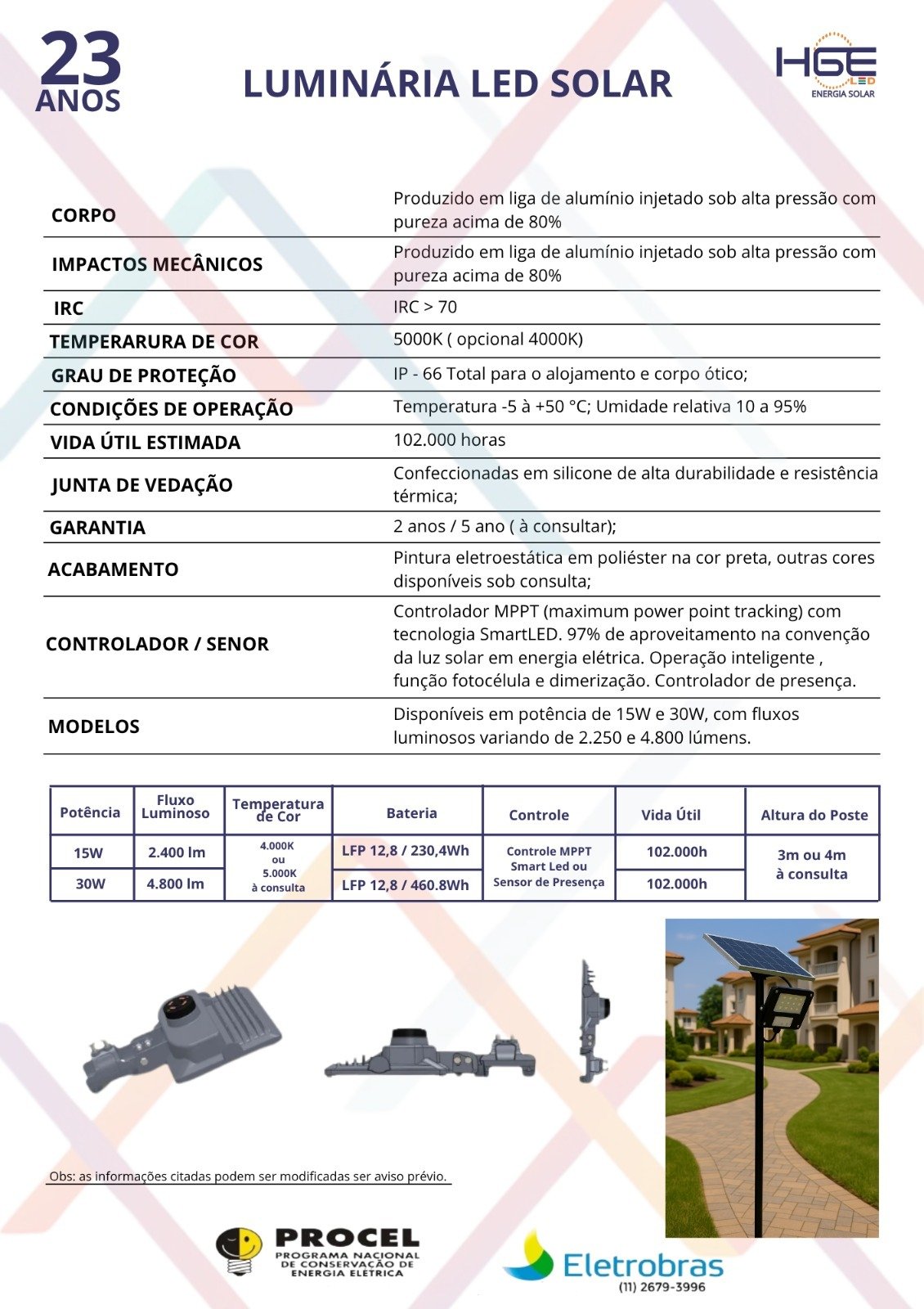 Luminária Solar Autônoma de Led 50W ou 100W - Imagem 2
