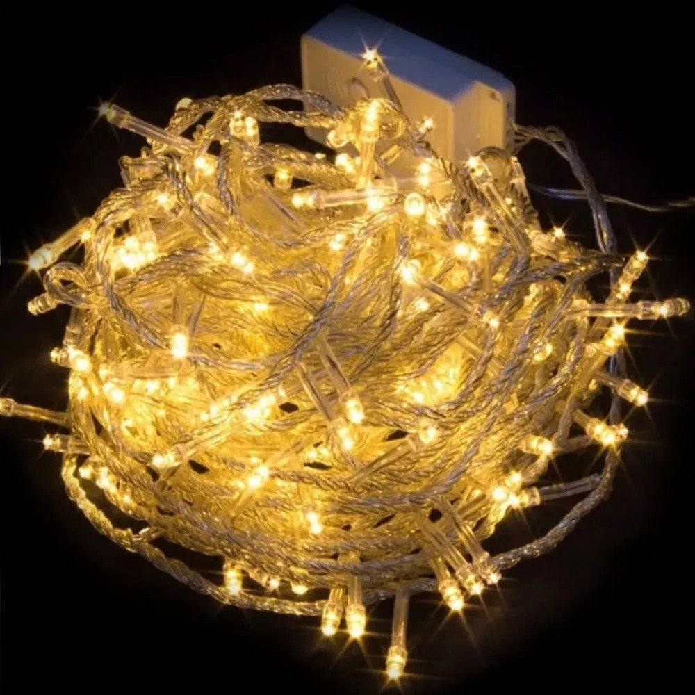 Pisca Pisca 10m, 8 Funções, uso interno - Fio Transparente - 210V - Imagem 3